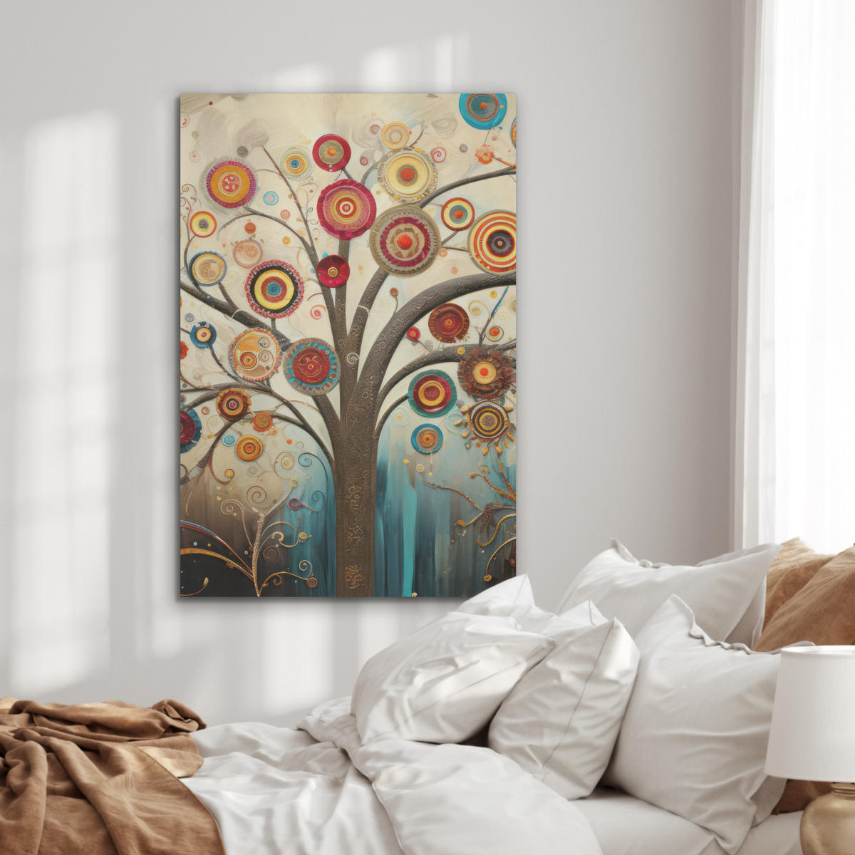 AKUSTIKBILD Baum - Baum des Lebens - Farbe Wanddeko 60x90 cm - Braun, Kunststoff (60/90/0.9cm) - MuchoWow