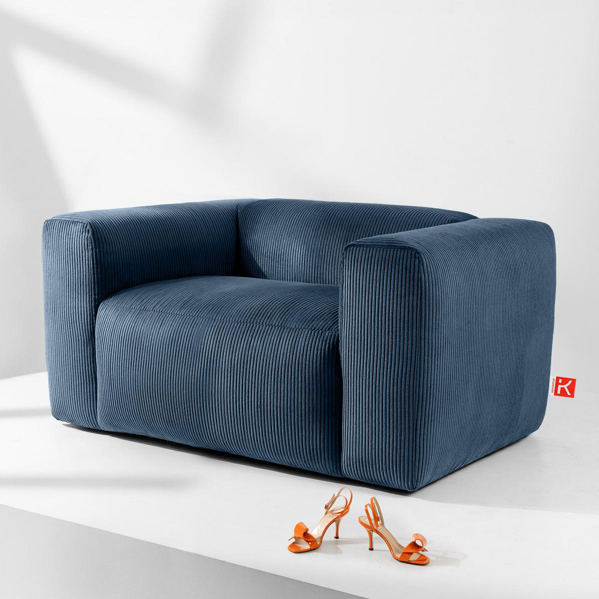 SESSEL BUFFO , Kobaltblau - Blau, Textil (130/73/96cm) - KONSIMO®