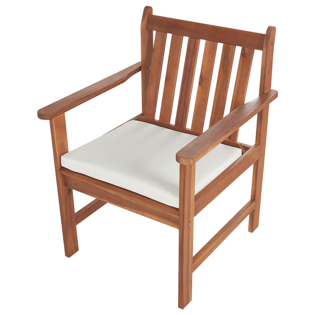 LOUNGE SET 4-Sitzer Akazienholz hellbraun Auflagen weiß Altidona - Creme, Holz - Beliani