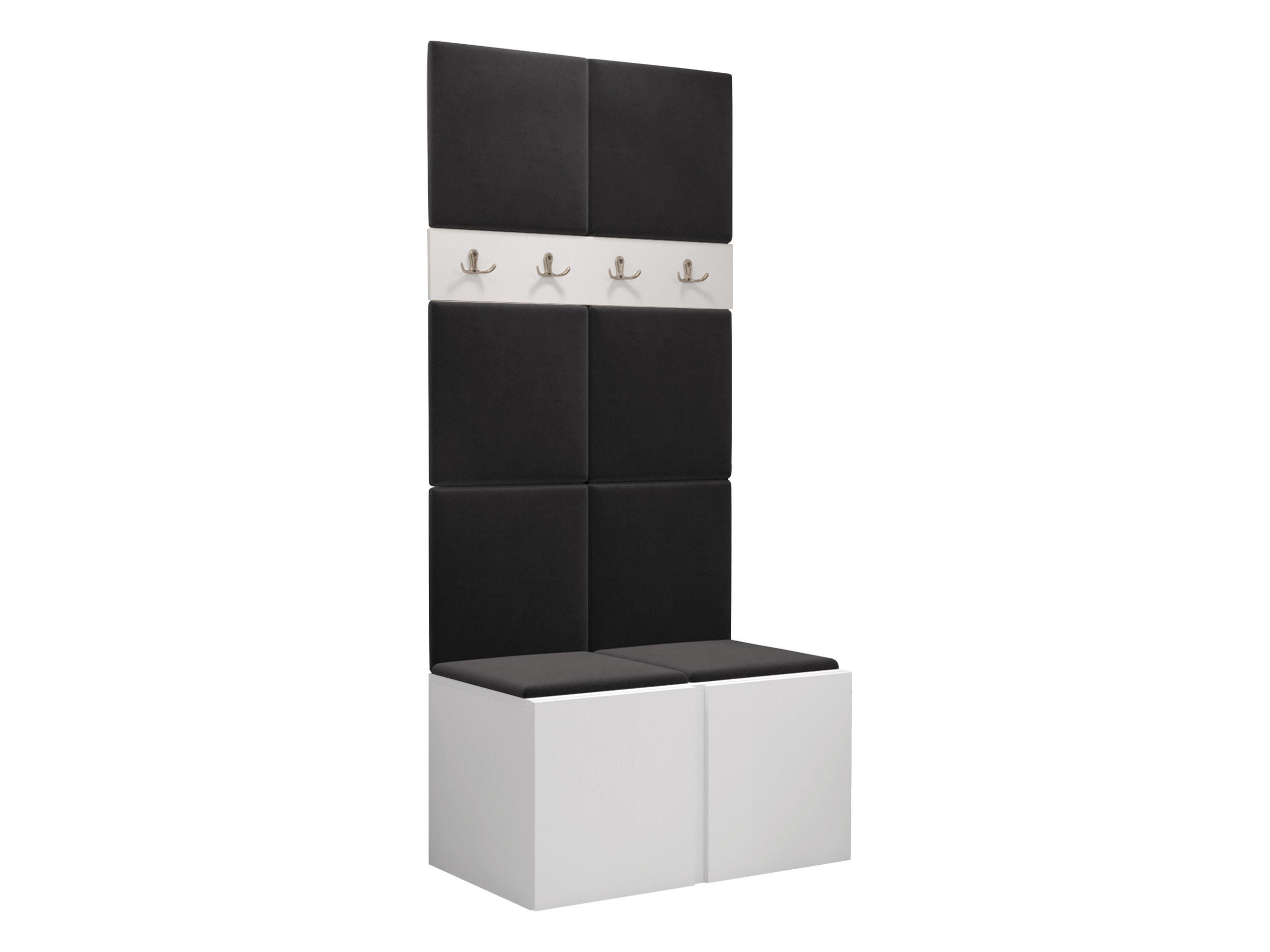 GARDEROBEN-SET Orion IV - Anthrazit/Weiß, Holzwerkstoff/Kunststoff (84/186/46cm) - MIRJAN24