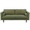 3-SITZER-SOFA dunkelgrün Nurmo - Dunkelbraun/Grün, Textil (177/78/74cm) - Beliani