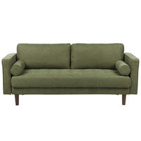 3-SITZER-SOFA dunkelgrün Nurmo - Dunkelbraun/Grün, Textil (177/78/74cm) - Beliani