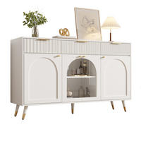 SIDEBOARD 140x40x85.5cm Weiß mit Acryl-Türen - Weiß, Holzwerkstoff (140/85.5/40cm) - FLIEKS