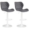 BARHOCKER 2er Set Lederlook grau - Weiß/Grau, Textil/Metall (47/88/51cm) - CLP