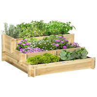 STUFENBEET, Naturfarben - Naturfarben, Holz (93/35/93cm) - Outsunny