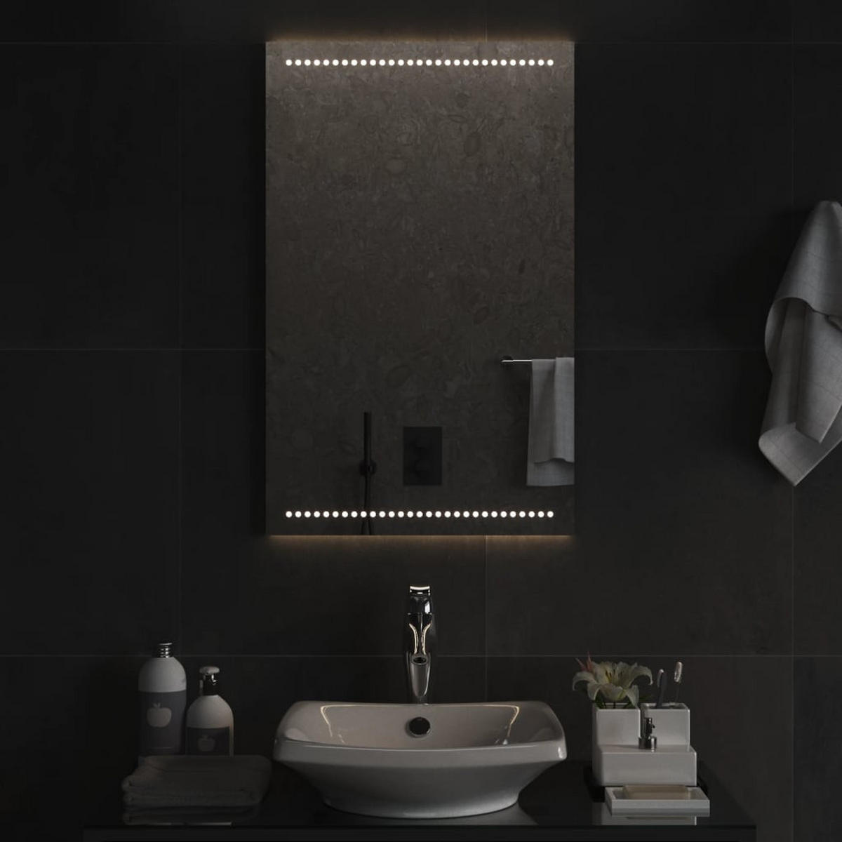LED-BADSPIEGEL 50x80 cm - Transparent, Glas (50/80/80cm) - furnicato