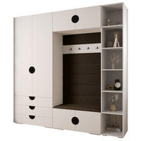 GARDEROBEN-SET 236,7/240/47 - Schwarz/Weiß, Holz/Kunststoff (240/236.7/47cm) - Abiks Möbel