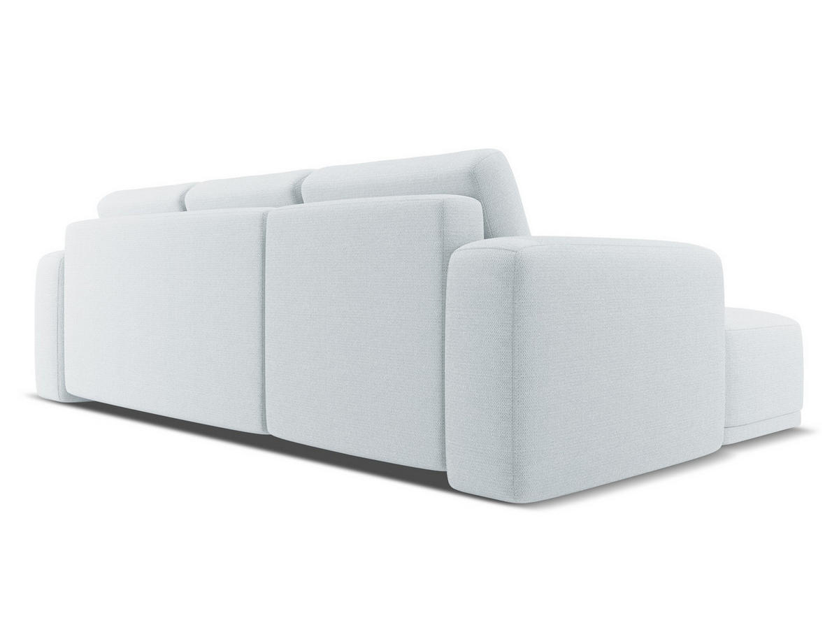 ECKSOFA mit Schlaffunktion Chenille Stoff Blau - Blau/Schwarz, Kunststoff/Textil (160/258cm) - Makamii