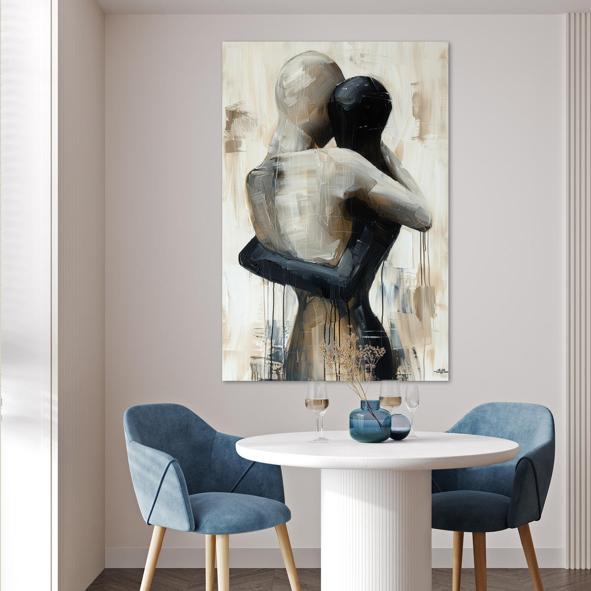 POSTER Abstrakt - Liebe - Schwarz und weiß - Modern 80x120 cm - Schwarz, Papier (80/120/0.1cm) - MuchoWow