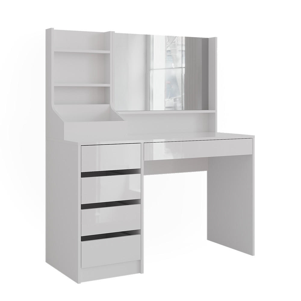 SCHMINKTISCH Sherry Weiß/Weiß Hochglanz 119.8 cm 3 Teile - Weiß Hochglanz, Holzwerkstoff (119.8/76/50.1cm) - Vicco