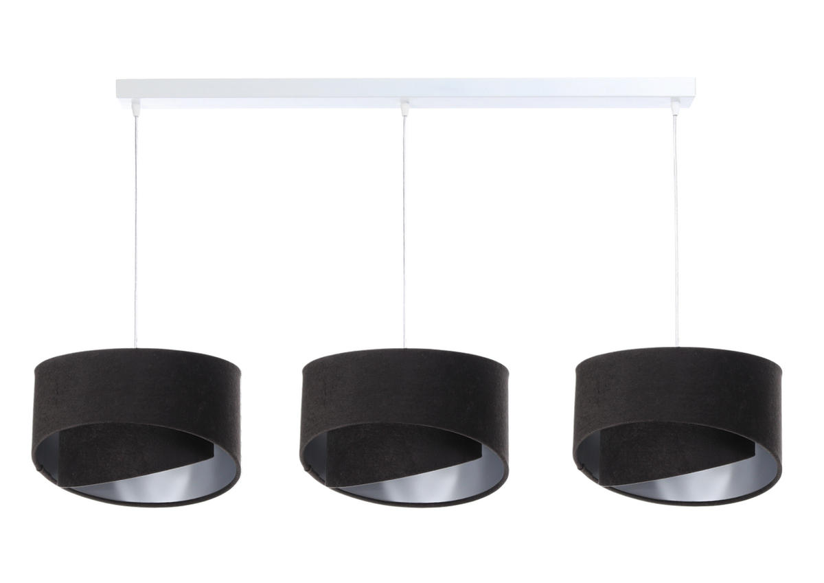 HÄNGELEUCHTE Schwarz 30/18 cm - Silberfarben, Kunststoff (30/0.3/18cm) - ONZENO