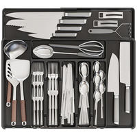 BESTECKEINSATZ,54,1 x 49,27 cm,Acryl, Schwarz - Schwarz, Kunststoff (49.27/5/54.1cm) - Weltevree
