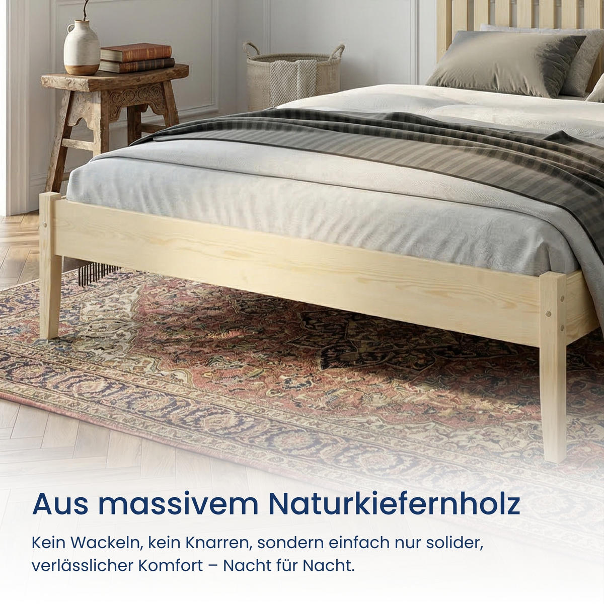 HOLZBETT 120x200 cm in Kiefer - Naturfarben, Holz (120/200cm) - Home Collective