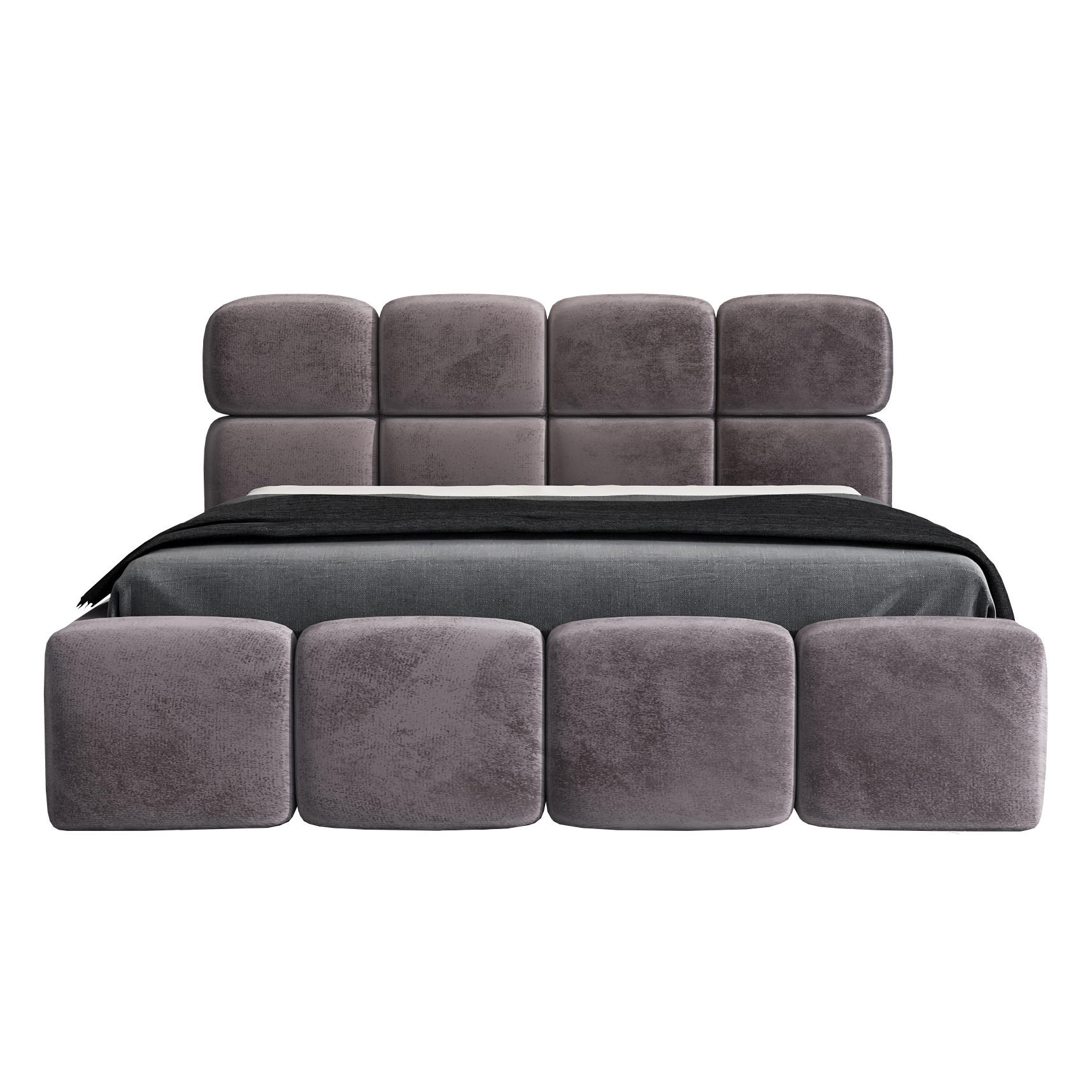 POLSTERBETT MONAKO 160x200 Grau - Grau, Textil (160/200cm) - A&J MöbelLand