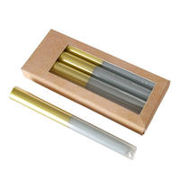 KERZEN mit goldener Verzierung 2,2/2,2/20 cm - Grau, Paraffin (2.2/20/2.2cm) - Boltze Home