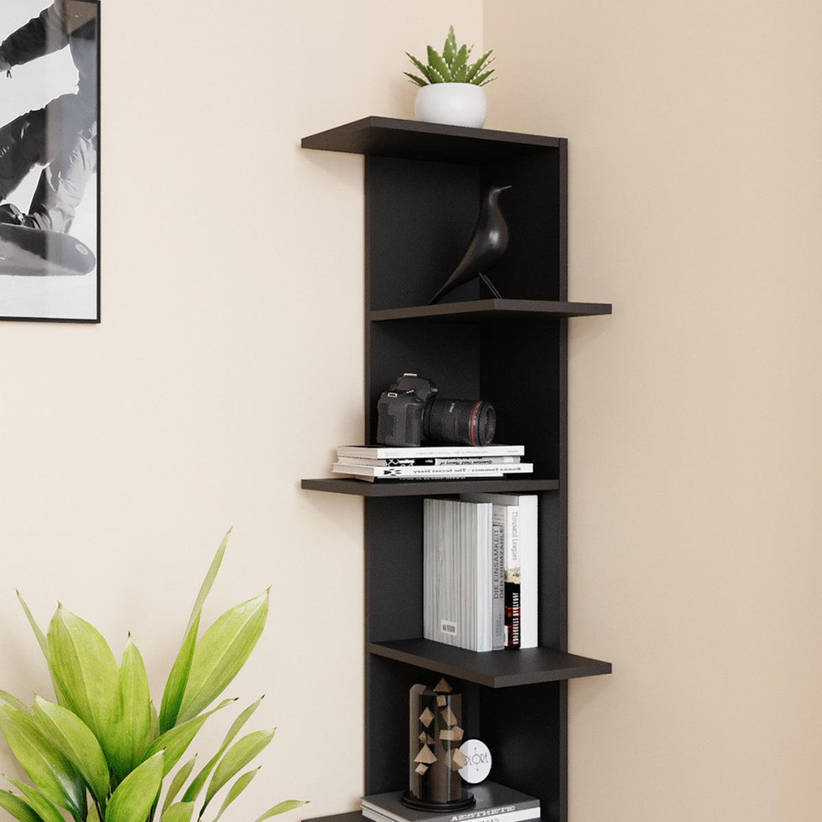 ECKREGAL Tera Anthrazit 37 x 140.1 cm - Anthrazit, Holzwerkstoff (37/140.1/37cm) - Vicco