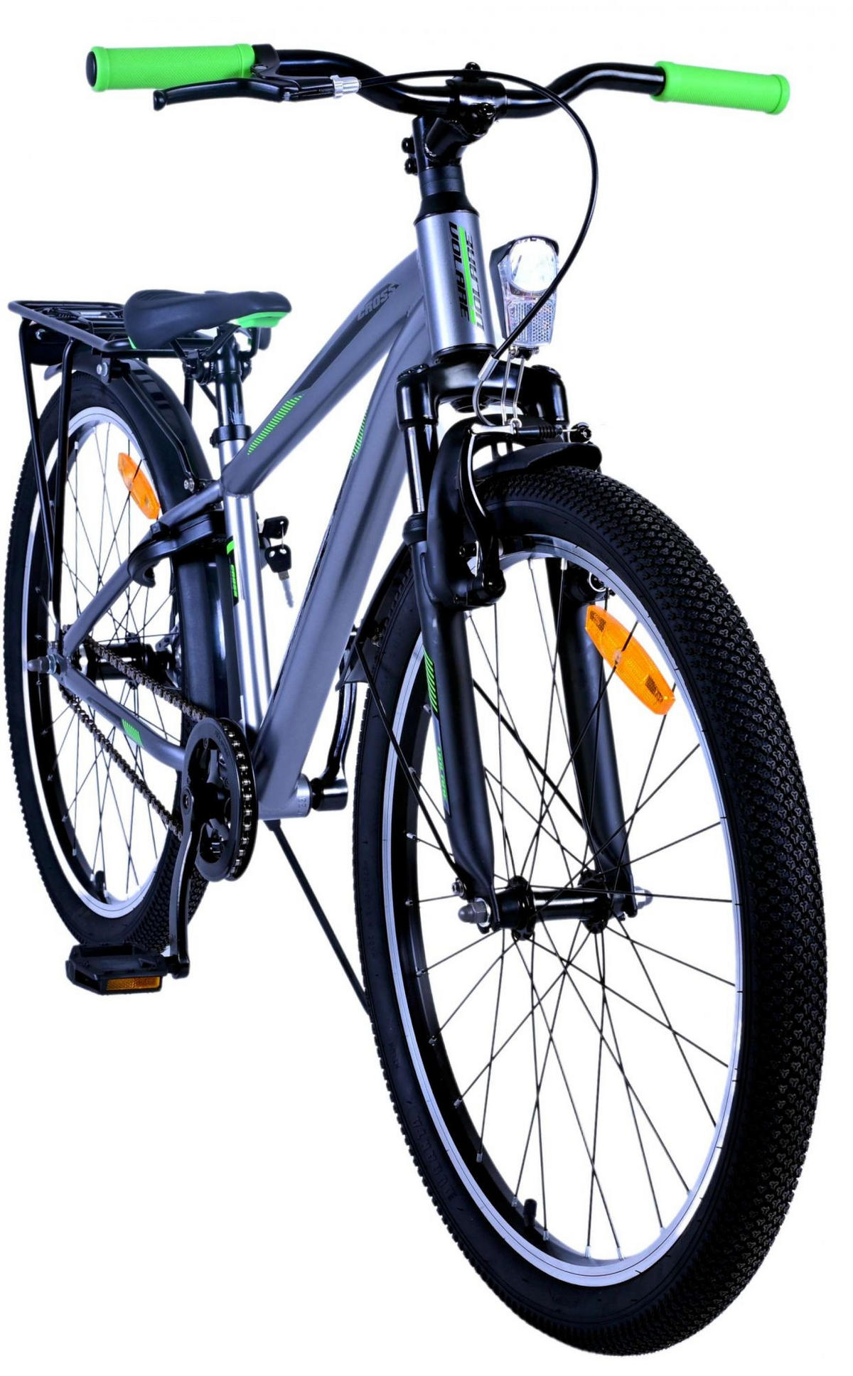 KINDERFAHRRAD Cross - Jungen - Rücktritt + Handbremse - 24 Zoll - Grau - Grau, Metall (70cm) - TPFSports