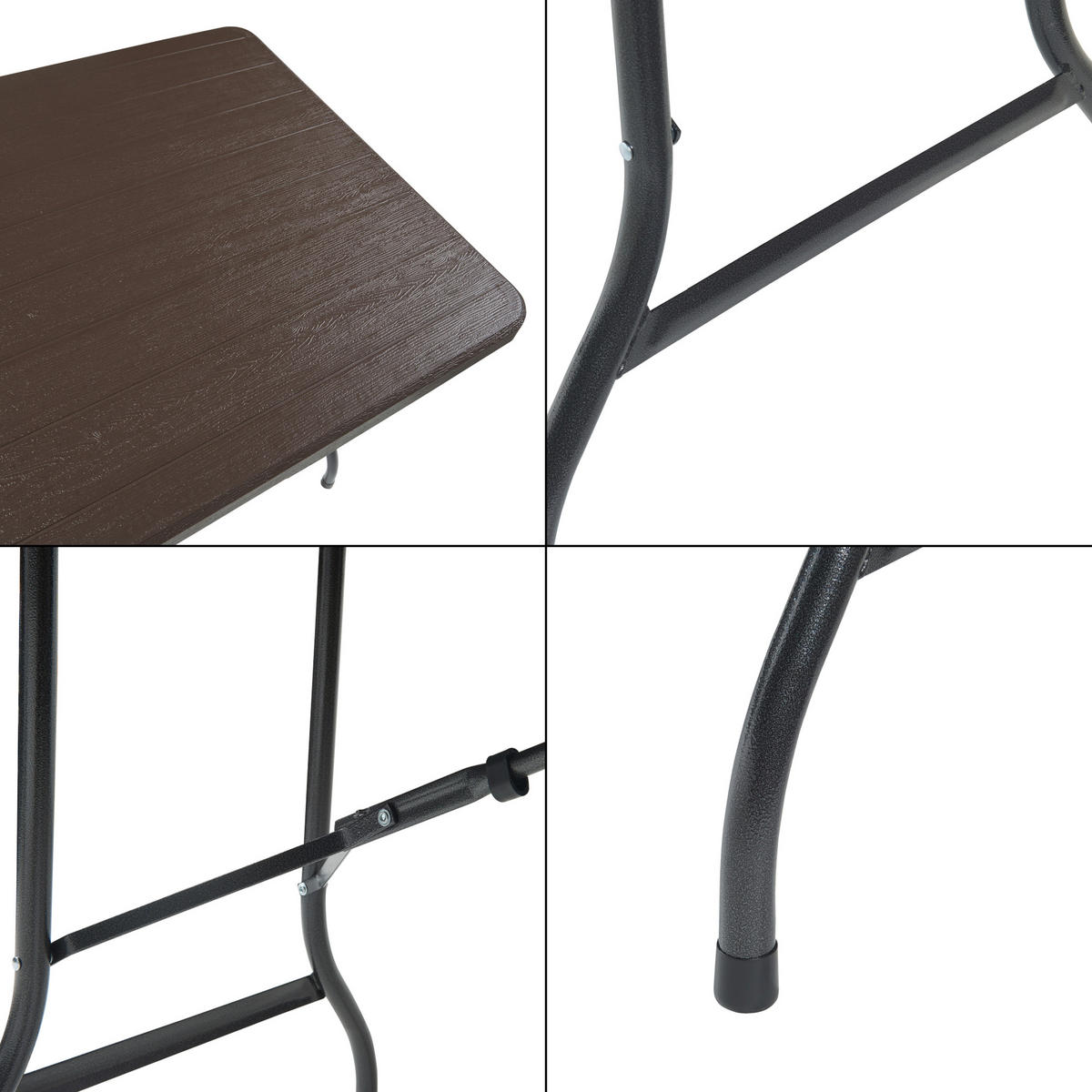 KLAPPTISCH Lillestrøm - Dunkelbraun, Kunststoff/Metall (75/180/72cm) - [en.casa]