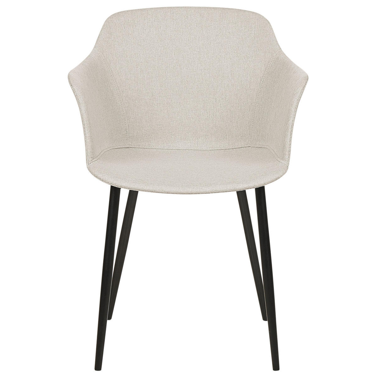 ESSZIMMERSTUHL 2er-Set hellbeige/schwarz Elim - Beige/Schwarz, Textil (59/82/45cm) - Beliani