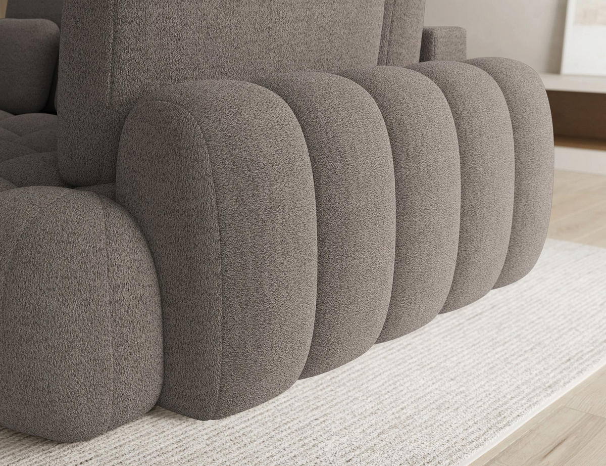 ECKSOFA COZION L-Form mit Schlaffunktion & Bettkasten – Modernes 3-Sitzer Sofa, HR-Kaltschaum, Wellenfederung, 267 × 165 cm - Schwarz/Braun, Kunststoff (267/165cm) - Wohnideebilder
