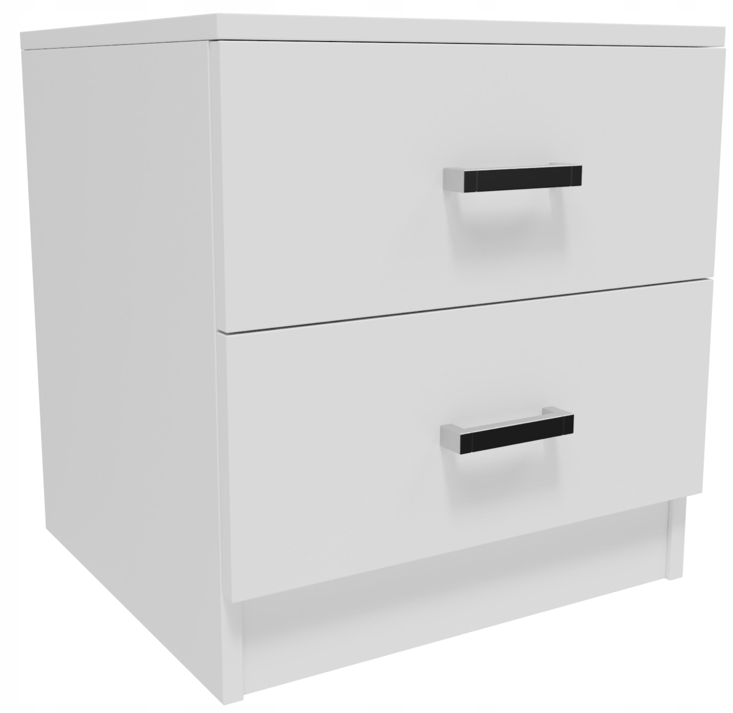 NACHTTISCH CR3-LOFT-2S Weiß 42/40,3/44,3 cm - Weiß, Holzwerkstoff (42/44.3/40.3cm)