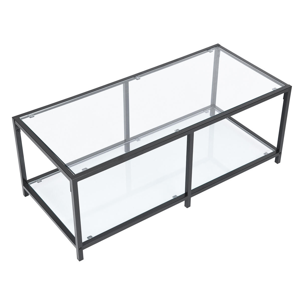 COUCHTISCH Schwarz gehärtetes Glas - Schwarz, Glas/Metall (50/110/42cm) - Urban Meuble