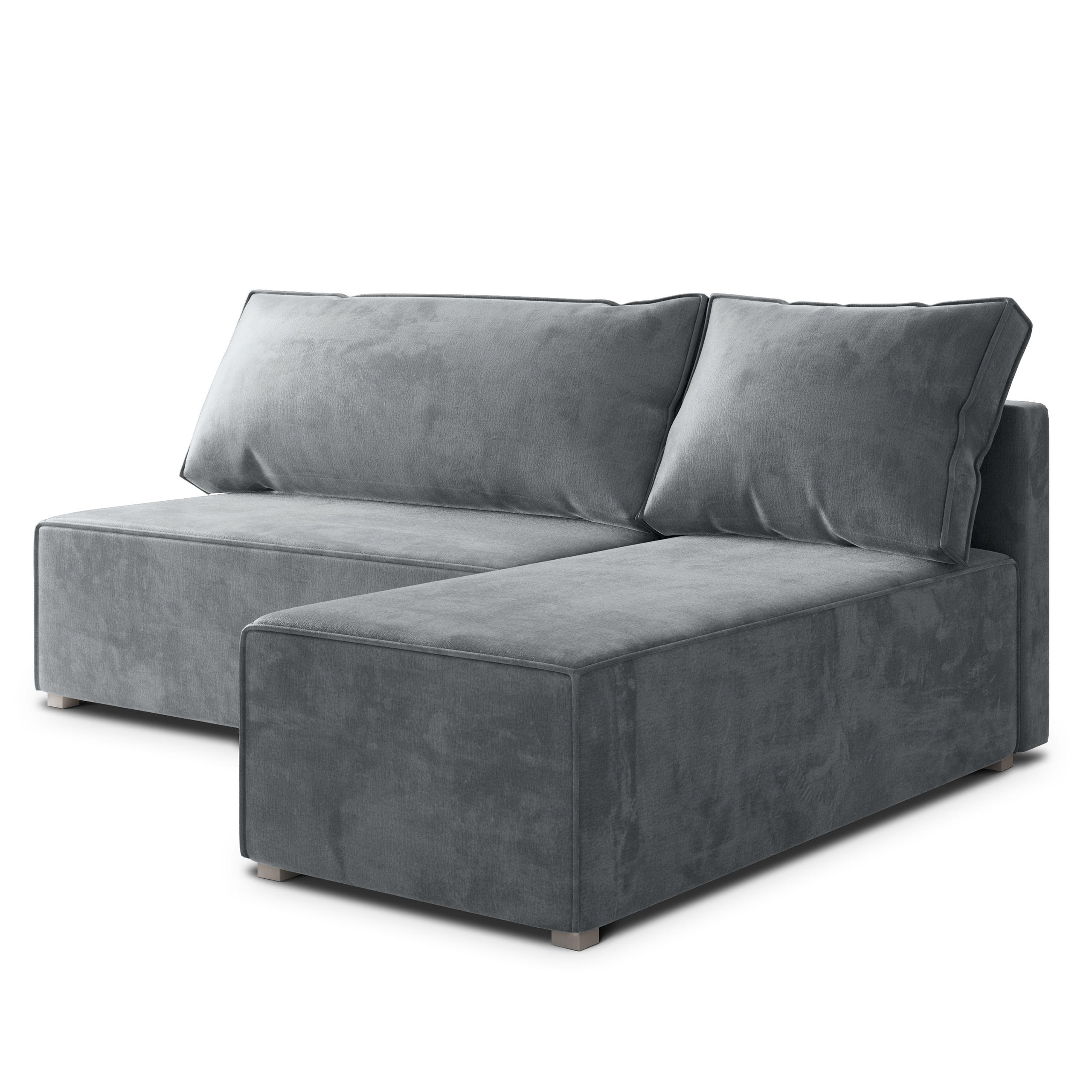 ROHOVÁ SEDAČKA BRISO světle šedá - šedá/světle šedá, dřevo/textil (200/140cm) - MASSENO