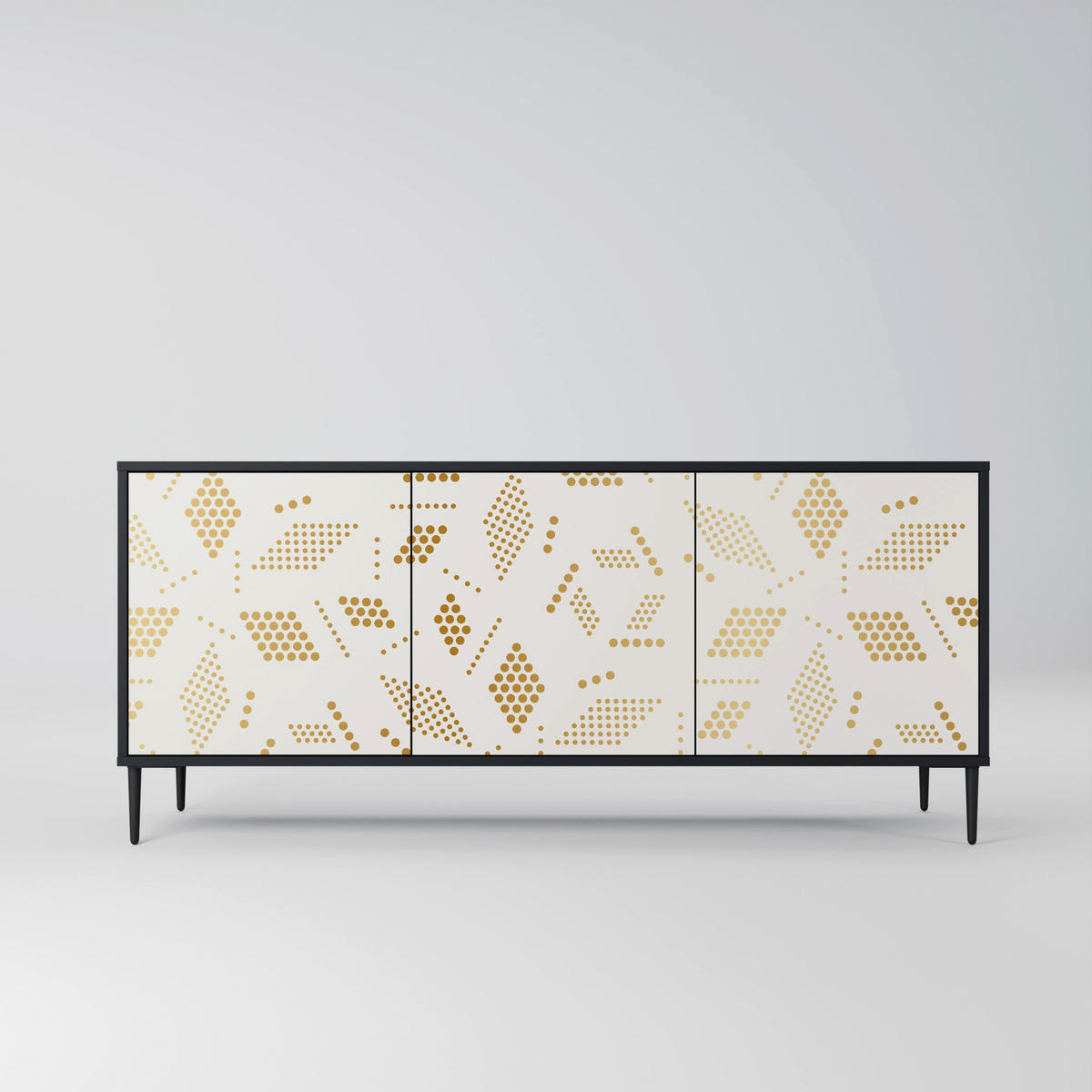 SIDEBOARD SPOTTED DAZE, Eicheneffekt, 164,5x42x77,5 cm, 3 Türen - Eichefarben/Buchefarben, Holzwerkstoff/Buchenholz (164.5/77.5/42cm) - SpaceRebels