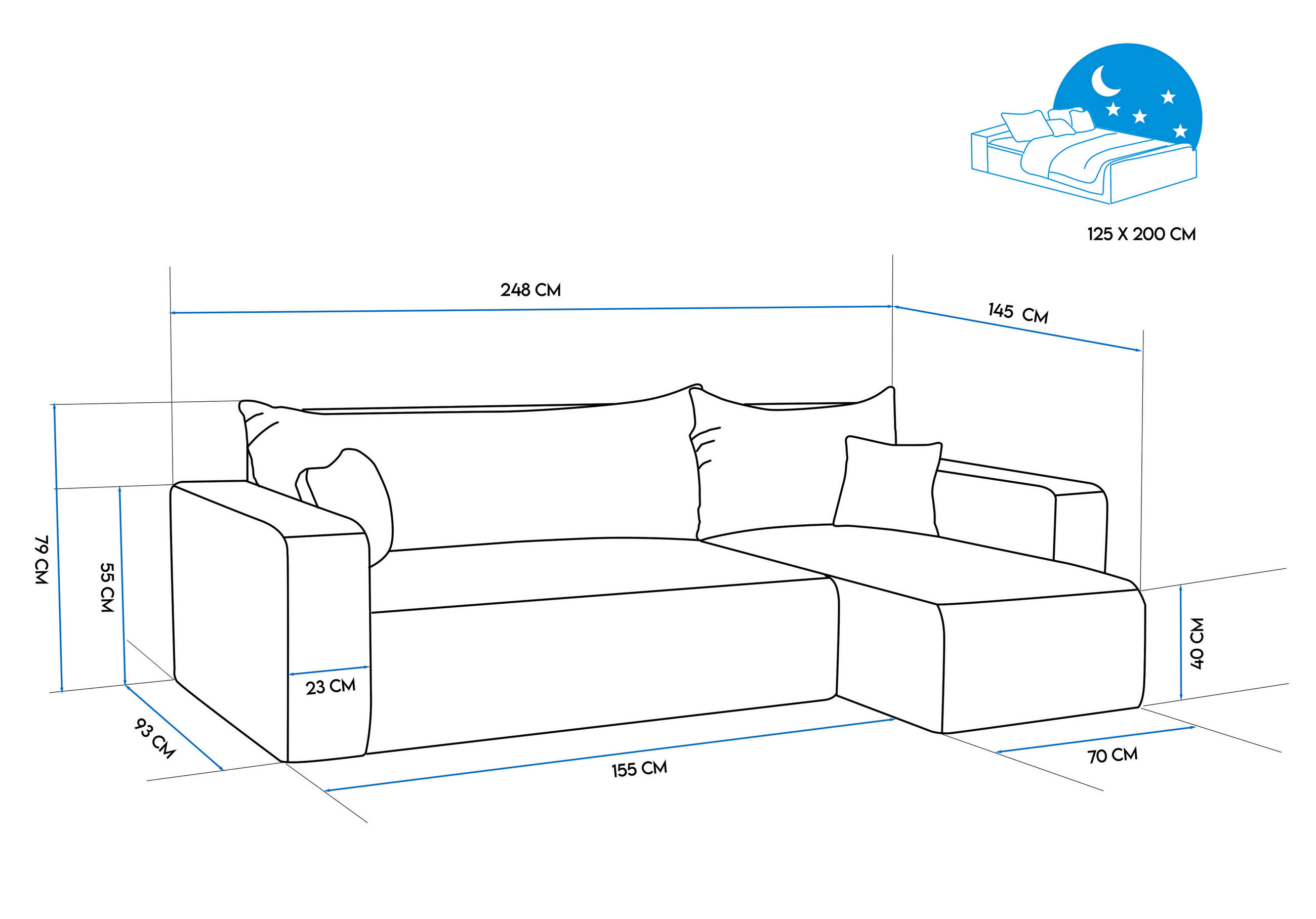 Thumbnail - Idohome Ecksofa, Natur, Textil, 4-Sitzer, L-Form,L-Form, 248x145 cm, Wohnzimmer, Sofas & Couches, Wohnlandschaften, Ecks...