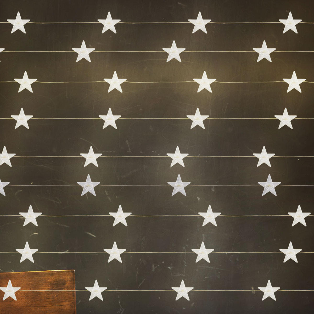 LED Lichterkette Sternen-Design Silber - Silberfarben, Metall (220/2.5/2.5cm) - Globo Lighting