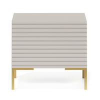 NACHTTISCH Lammelo Greige mit goldenen Beinen 46 cm - Taupe/Goldfarben, Holzwerkstoff/Metall (46/44/32cm) - Selsey