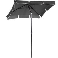 SONNENSCHIRM 198/130/245 cm grau aus Aluminium neigbar - Grau, Holzwerkstoff (130/198cm) - OKWISH