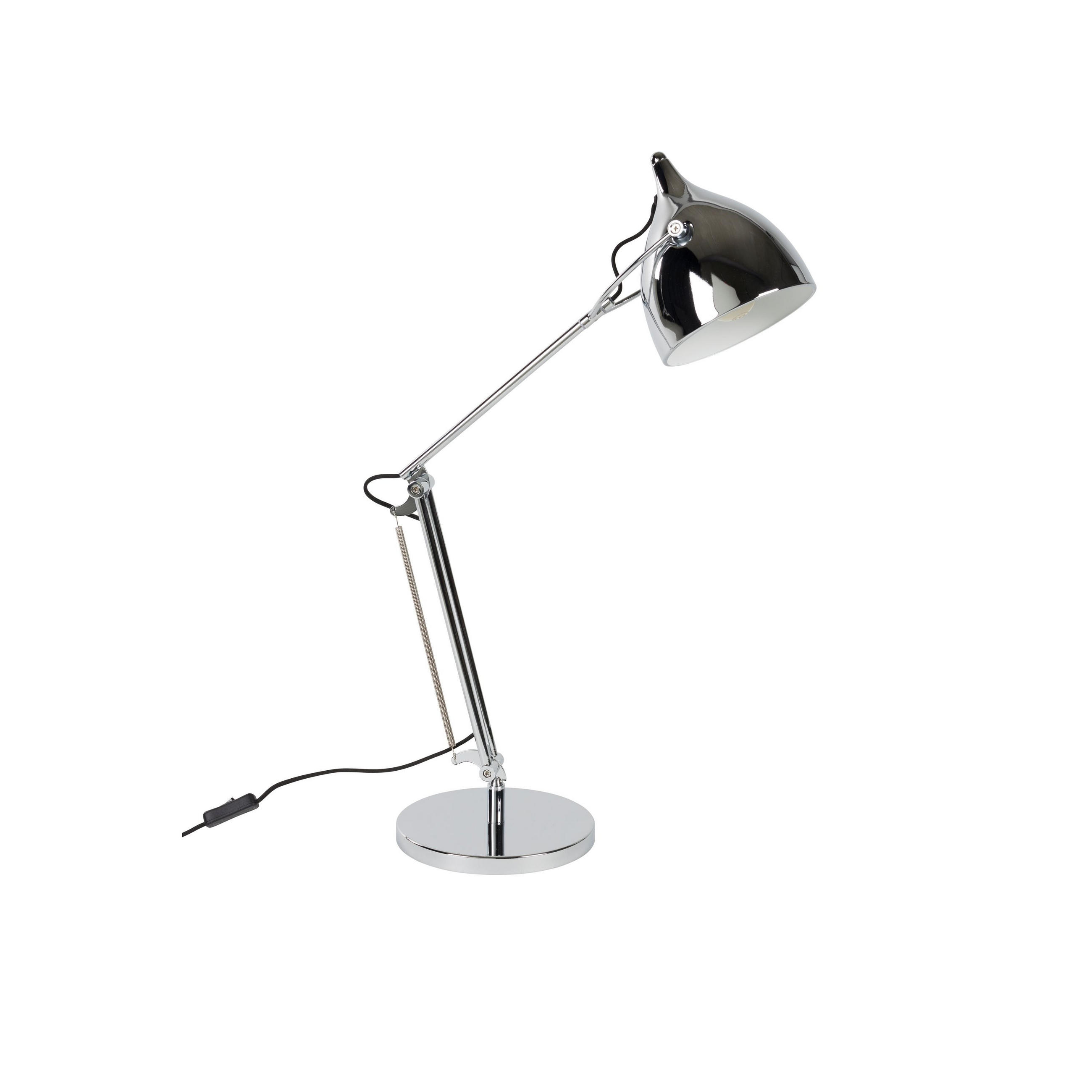SCHREIBTISCHLAMPE Reader Chrom - Silberfarben, Metall (66/22/37cm) - Zuiver