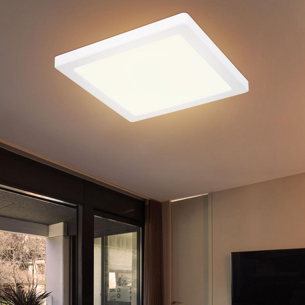 LED DECKENLEUCHTE Kunststoff Weiß - Weiß, Kunststoff (21.7/21.7/1.7cm)