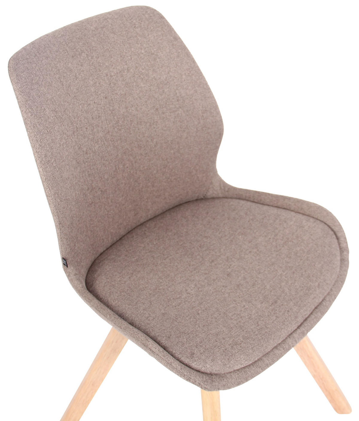 STUHL 4er Set Stoff taupe - Taupe/Eukalyptusholzfarben, Holz/Textil (49/87.5/58cm) - CLP