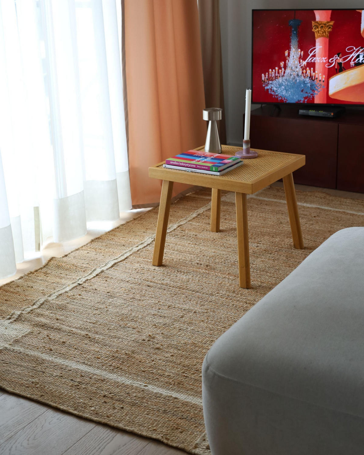 KOBEREC Světle béžový 160/230 cm Juta Gondia - béžová, textil (160/230cm) - Beliani