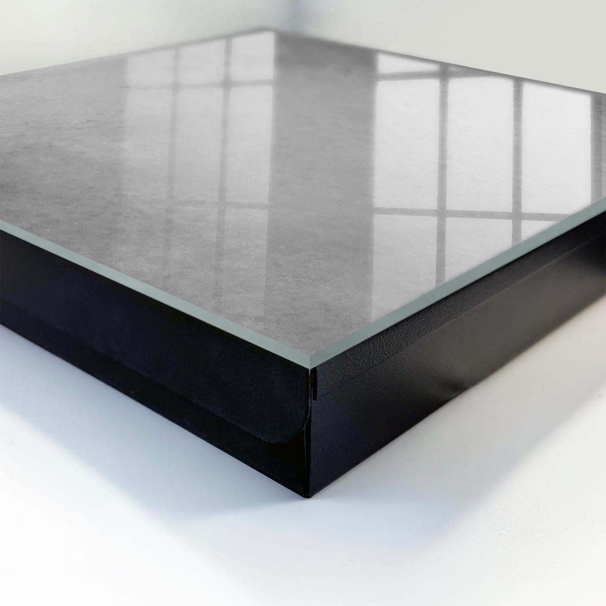 SCHLÜSSELBOX Schwarz 30x30 cm- Türöffnung nach rechts - Graue Abstraktion - Grau, Metall (30/30/5cm) - TULUP