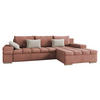 ECKSOFA Bangkok, Seite: Rechts - Silberfarben/Rosa, Holz/Textil (310/175cm) - MIRJAN24