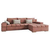 ECKSOFA Bangkok, Seite: Rechts - Silberfarben/Rosa, Holz/Textil (310/175cm) - MIRJAN24