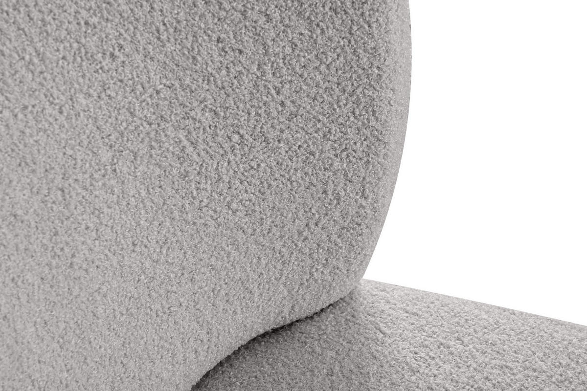 COCKTAILSESSEL APPA uf hohen schwarz lackierten Beinen aus Buchenholz, aus recyceltem Boucle-Stoff, Hellgrau/Schwarz - Hellgrau/Schwarz, Holz/Textil (63/89/65cm) - KONSIMO®