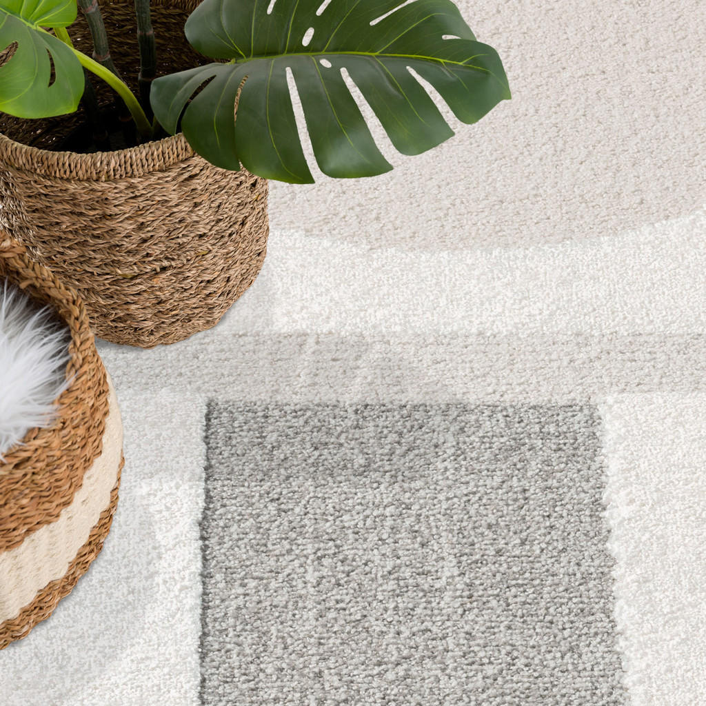 Thumbnail - carpet city Kurzflor-Teppich, Grau, Textil, Grafikmuster, Rechteckig, 120x170 cm, Oeko-Tex® Standard 100, für Fußbodenhe...