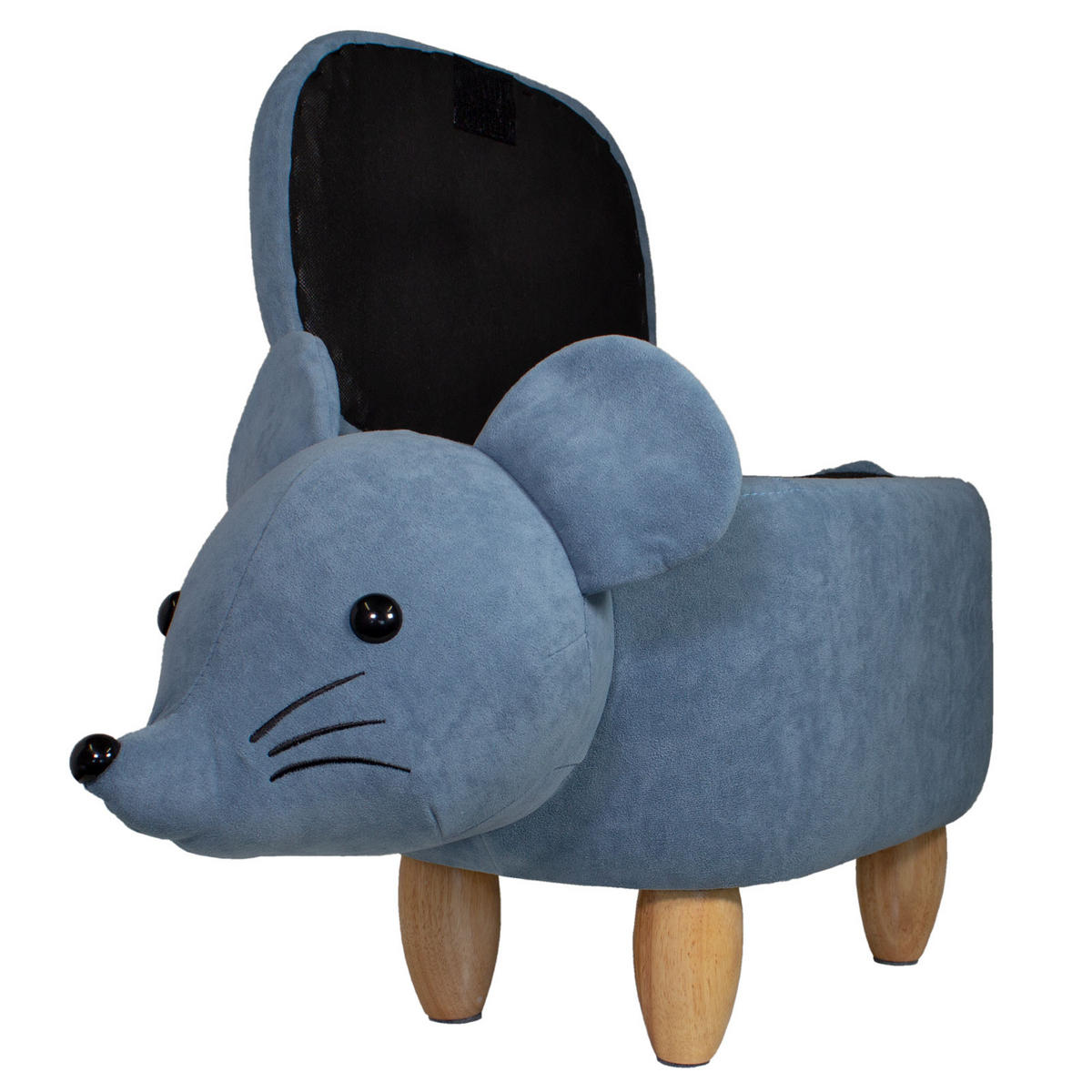 TIERHOCKER Maus Grau - Blau, Textil (32/37/68cm) - SVITA