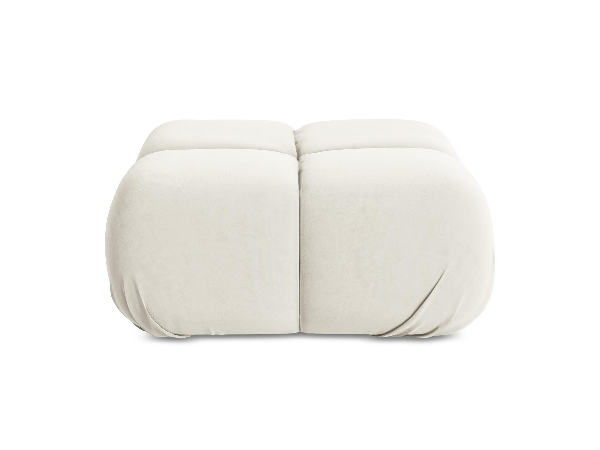 POUF Samt Stoff Beige - Beige/Creme, Kunststoff/Textil (95/41/95cm) - Makamii