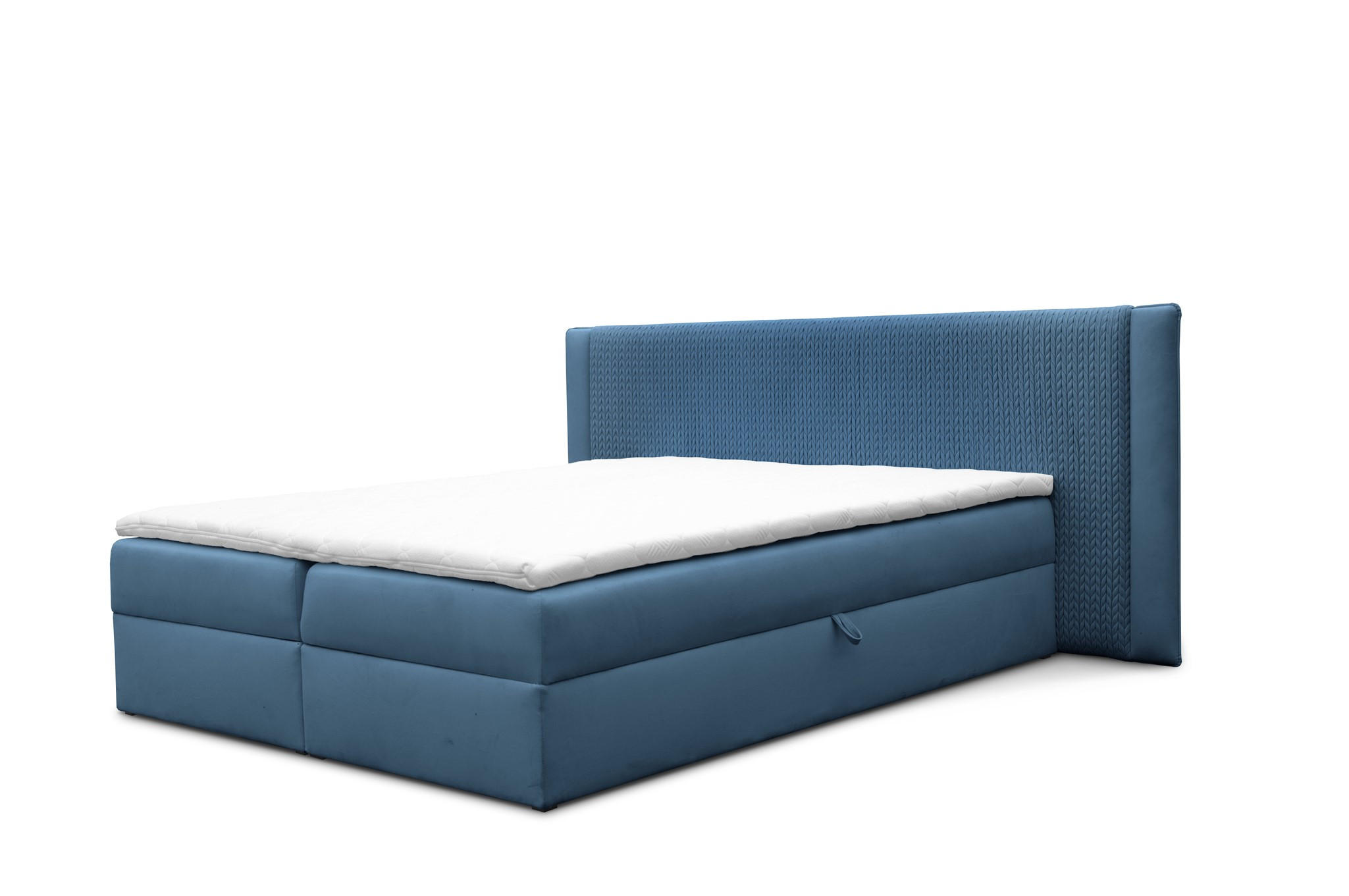 BOXBETT Cedric In Magic Velvet - Blau, Holzwerkstoff/Textil (140/200cm) - Fun Möbel