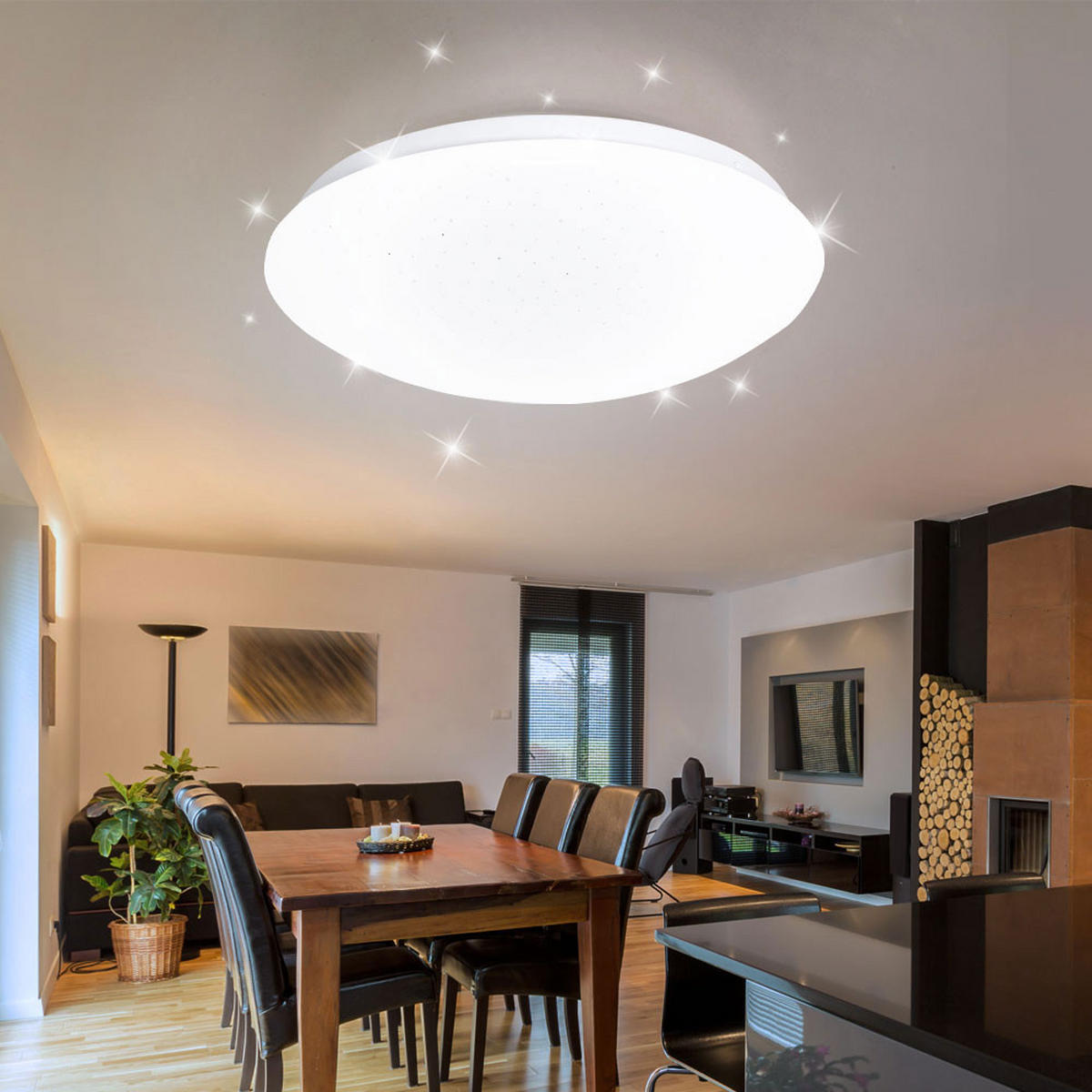 LED DECKENLEUCHTE Sternenhimmel Effekt Weiß - Weiß, Metall (33/10.2/10.2cm)