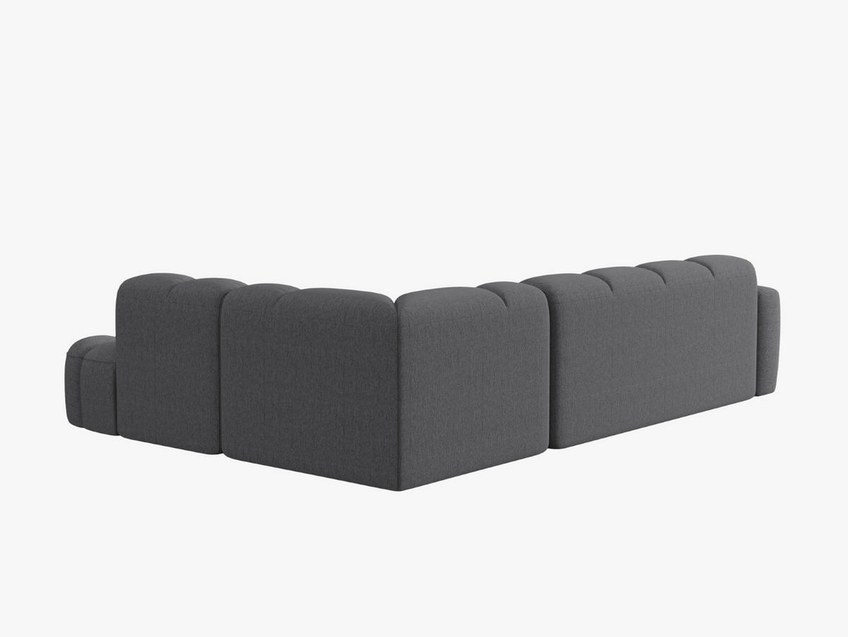 ECKSOFA rechts Lisa aus strukturiertem Stoff grau 5 Sitzplätze - Grau, Textil (234/293cm) - Micadoni