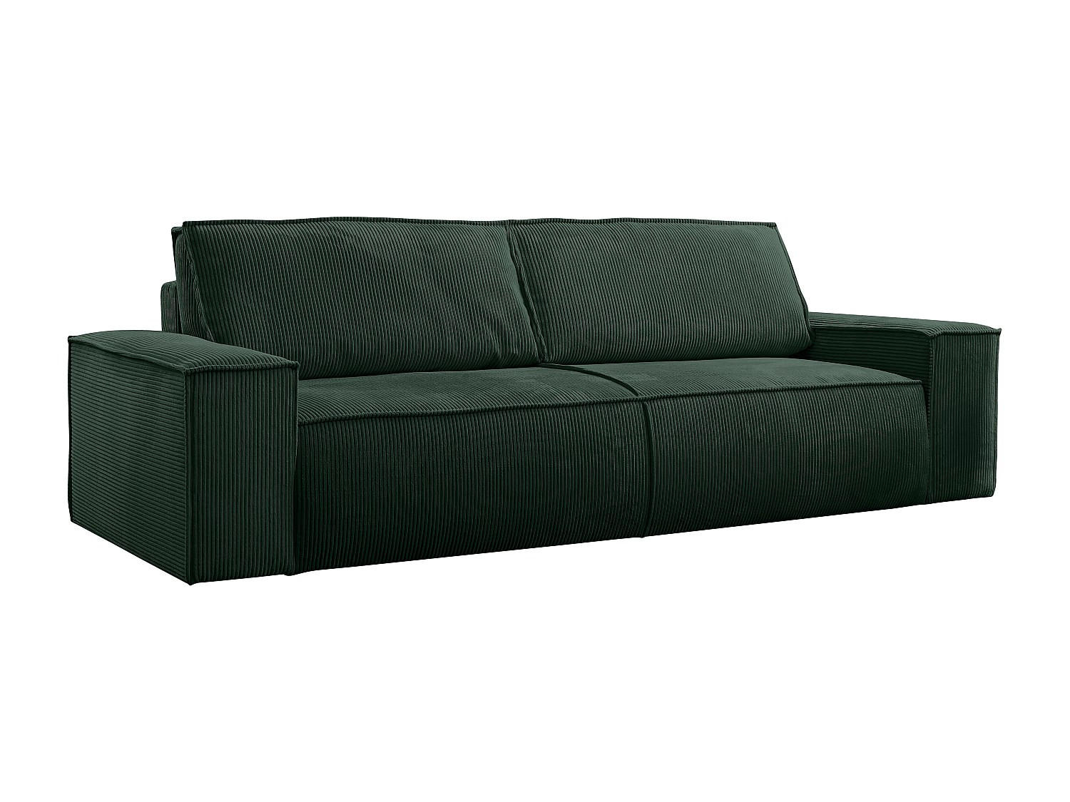 SCHLAFSOFA 4-Sitzer - Cord - Tannengrün - AMELIA - Waldgrün, Textil (257/85/102cm) - Vente-Unique