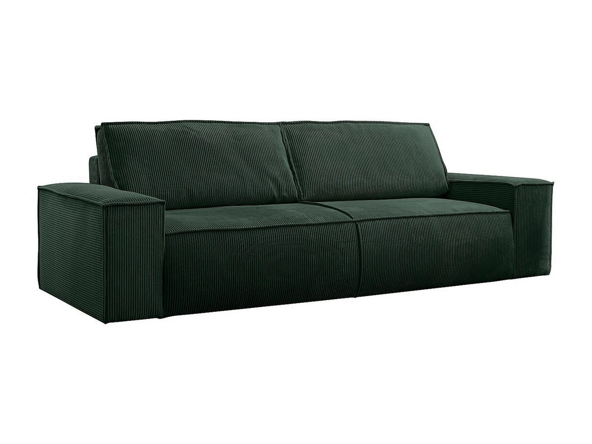 SCHLAFSOFA 4-Sitzer - Cord - Tannengrün - AMELIA - Waldgrün, Textil (257/85/102cm) - Vente-Unique