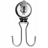 BADEZIMMER-Kleiderbügel mit Saugnapf, silber - Silberfarben, Metall (8/17cm) - KADAX
