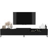TV-LOWBOARD 2er-Set Elpis2 Schwarz matt mit schwarzem Metallrahmen 150 cm - Schwarz, Holzwerkstoff/Metall (300/51.5/36.5cm) - Meble Lindner